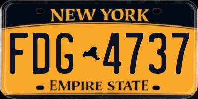 NY license plate FDG4737