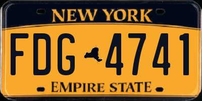 NY license plate FDG4741