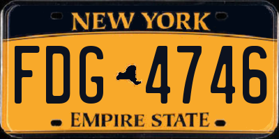 NY license plate FDG4746
