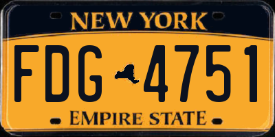 NY license plate FDG4751