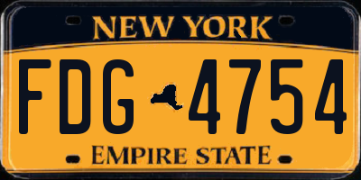 NY license plate FDG4754