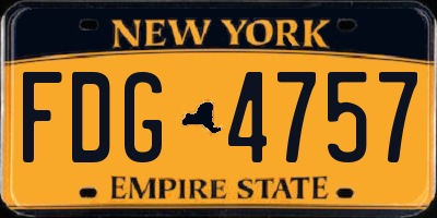 NY license plate FDG4757