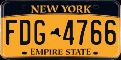 NY license plate FDG4766