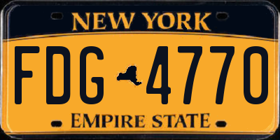 NY license plate FDG4770