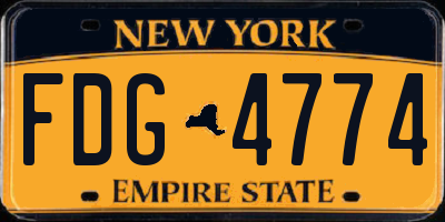 NY license plate FDG4774