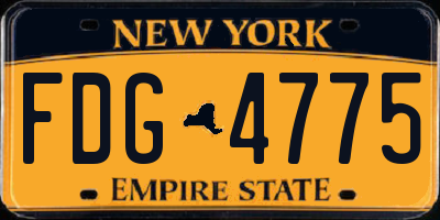 NY license plate FDG4775