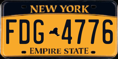 NY license plate FDG4776