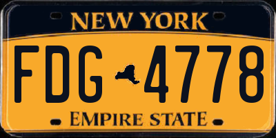 NY license plate FDG4778