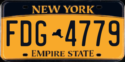 NY license plate FDG4779