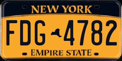 NY license plate FDG4782