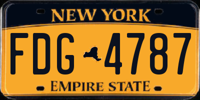 NY license plate FDG4787