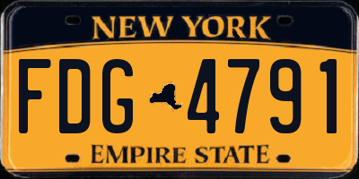 NY license plate FDG4791