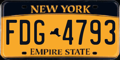 NY license plate FDG4793