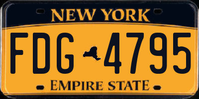 NY license plate FDG4795