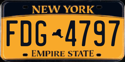 NY license plate FDG4797