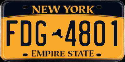 NY license plate FDG4801