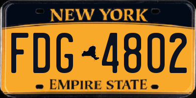 NY license plate FDG4802