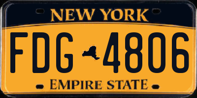 NY license plate FDG4806