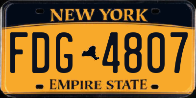 NY license plate FDG4807