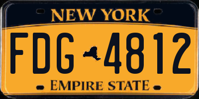 NY license plate FDG4812