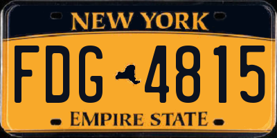 NY license plate FDG4815