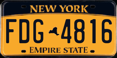 NY license plate FDG4816