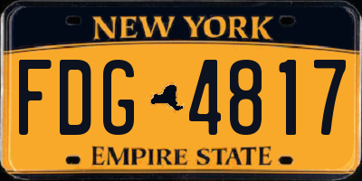 NY license plate FDG4817