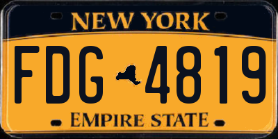 NY license plate FDG4819