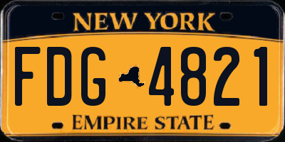 NY license plate FDG4821