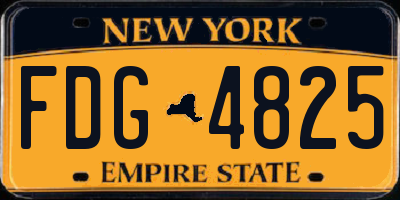NY license plate FDG4825