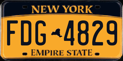 NY license plate FDG4829