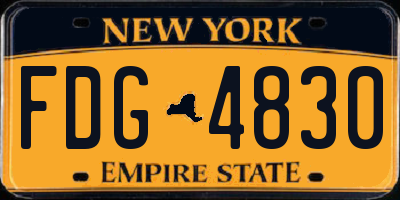 NY license plate FDG4830