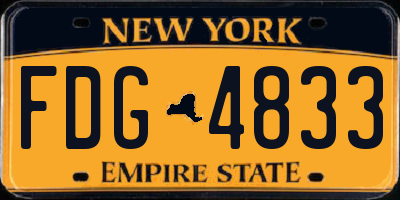 NY license plate FDG4833