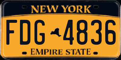 NY license plate FDG4836