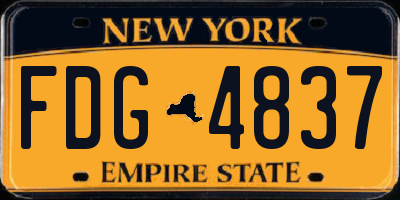 NY license plate FDG4837