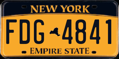 NY license plate FDG4841