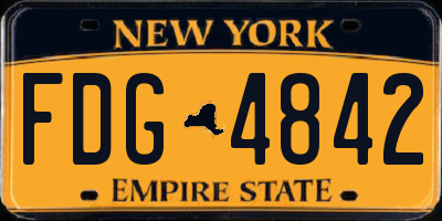 NY license plate FDG4842