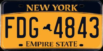 NY license plate FDG4843