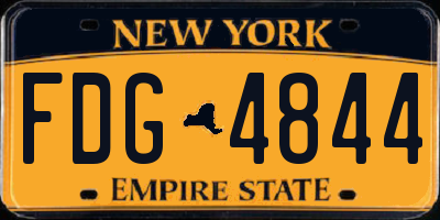 NY license plate FDG4844