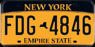 NY license plate FDG4846