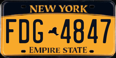 NY license plate FDG4847
