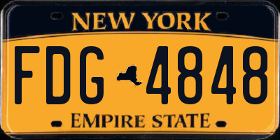 NY license plate FDG4848