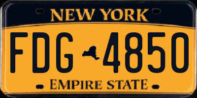 NY license plate FDG4850