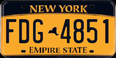 NY license plate FDG4851