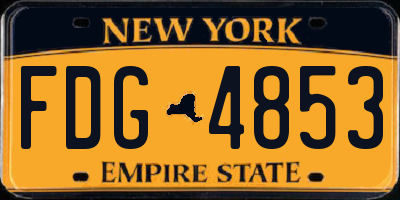 NY license plate FDG4853