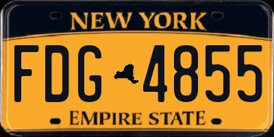 NY license plate FDG4855