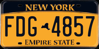 NY license plate FDG4857
