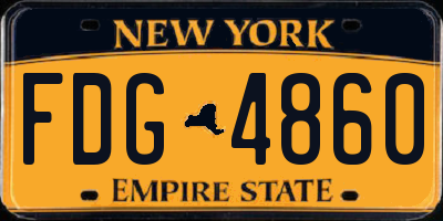 NY license plate FDG4860