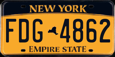 NY license plate FDG4862