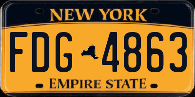 NY license plate FDG4863